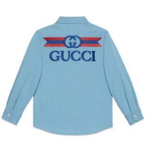 Brand new with tags Gucci kids Blue Dress Shirt Classic Design size 8